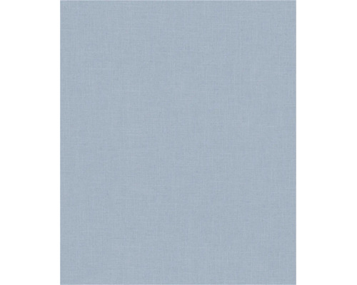 Hellblaue Tapete mit Leinenstruktur und Weboptik.