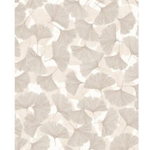 Vliestapete mit Ginkgo-Blatt-Muster.