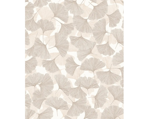 Vliestapete mit Ginkgo-Blatt-Muster.