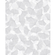 Tapete mit Ginkgo-Blattmuster in feiner Linienoptik.