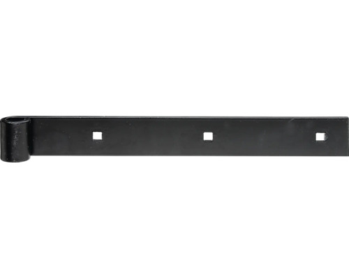 Schwarzes Ladenband aus Metall mit zylindrischer Rolle und drei quadratischen Löchern für Tore oder Türen.