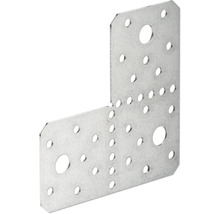 Winkelverbinder aus verzinktem Stahl mit verschiedenen Lochgrößen für Holzkonstruktionen.