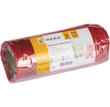 Eine Rolle HEKU Weihnachts Deko Organza Band fünf Meter lang und zwolf Zentimeter breit zum Basteln und Dekorieren verpackt in Folie.