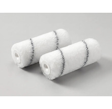 Zwei Kleinflächenwalzen aus Polyester mit grauen Streifen für Malerarbeiten.