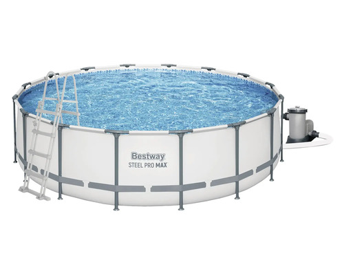 Bestway Steel Pro MAX Frame Pool Set mit Filterpumpe und Leiter, rund.