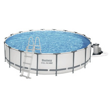 Bestway Steel Pro Max runder Aufstellpool mit Stahlrahmen inklusive Leiter und Filterpumpe.