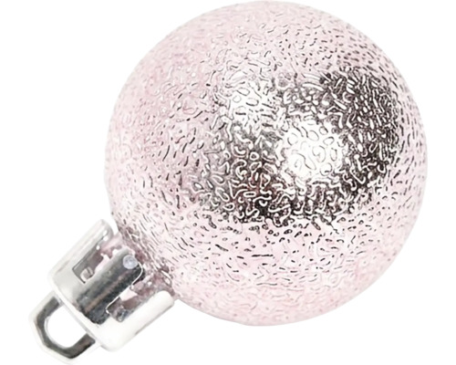 Strukturierte Weihnachtskugel in Rosa mit Aufhängeöse.