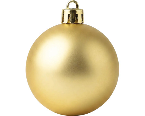 Goldfarbene matte Weihnachtskugel mit Aufhängung