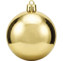 Glänzende goldene Weihnachtskugel mit Aufhänger.