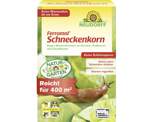 Neudorff Ferramol Schneckenkorn gegen Nacktschnecken an Gemüse und Pflanzen, reicht für 400 Quadratmeter, regenfest und schonend für Nützlinge.