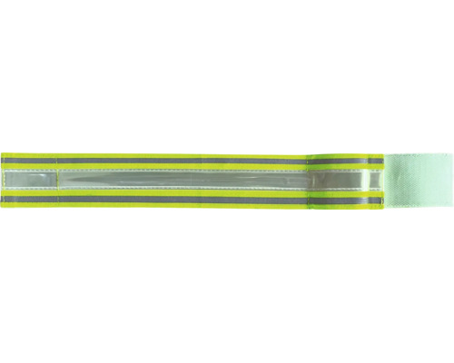 Reflektierendes Warnband mit verstellbarem Klettverschluss für verbesserte Sichtbarkeit.