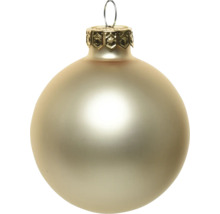 Matte Weihnachtskugel mit Metallkappe und Aufhänger.