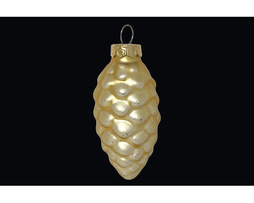 Christbaumschmuck in Form eines Zapfens mit Aufhängung.