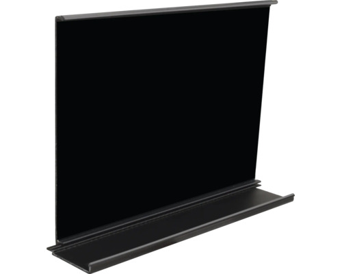 Schwarze Profilschiene aus Metall für die Montage an der Wand.