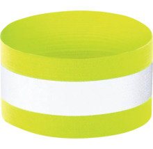 Gelbes Reflexband mit weißem Reflektorstreifen für verbesserte Sichtbarkeit.