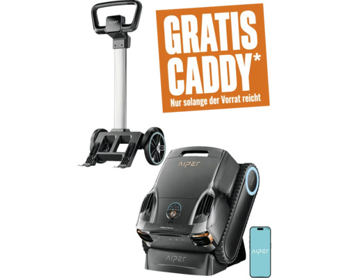 Aiper Poolroboter Scuba X1 Pro Max inklusive gratis Transportwagen und Steuerung per App.