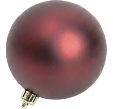 Dunkelrote matte Christbaumkugel mit goldfarbener Aufhängeöse.