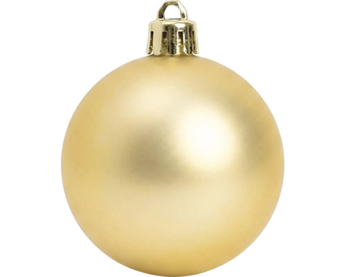 Goldene Christbaumkugel, matt, mit Aufhängung.