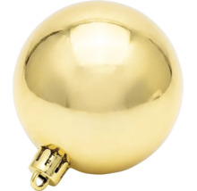 Glänzende goldfarbene Weihnachtskugel mit Aufhänger.