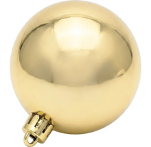 Glänzende Christbaumkugel in Gold.