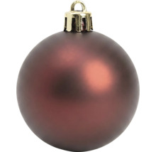 Matte braune Weihnachtskugel mit goldfarbenem Aufhänger.