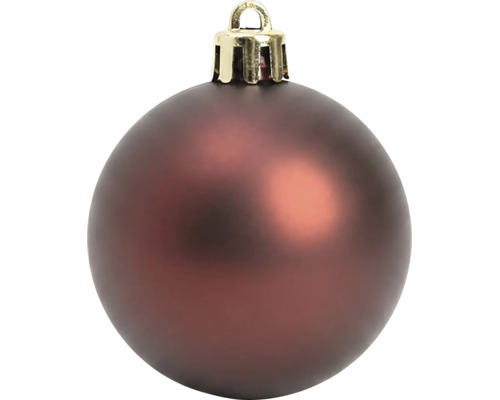 Matte braune Weihnachtskugel mit goldfarbenem Aufhänger.