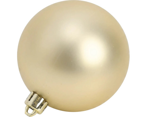Matte Weihnachtskugel aus Glas in Champagner mit Aufhänger.