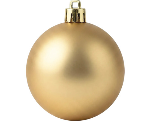 Matte goldene Weihnachtskugel mit Aufhänger.