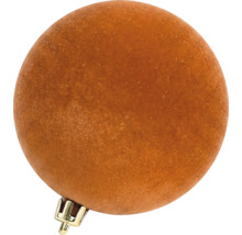 Weihnachtskugel mit Samtoberfläche in Terracotta.