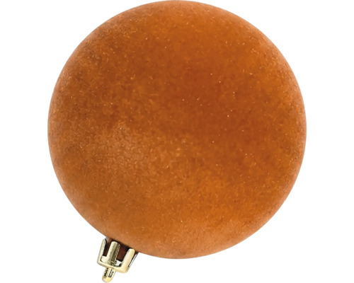 Weihnachtskugel mit Samtoberfläche in Terracotta.