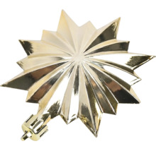 Weihnachtsstern-Ornament in Gold mit gefalteter dreidimensionaler Optik für die Weihnachtsdekoration.