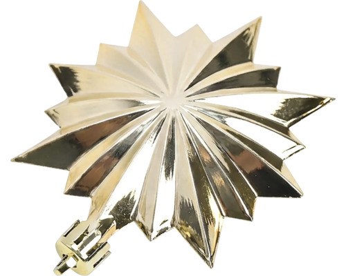 Weihnachtsstern-Ornament in Gold mit gefalteter dreidimensionaler Optik für die Weihnachtsdekoration.