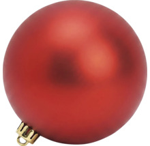 Matte rote Weihnachtskugel mit goldfarbenem Aufhänger.