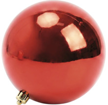 Rote, glänzende Christbaumkugel für die Weihnachtsdekoration.