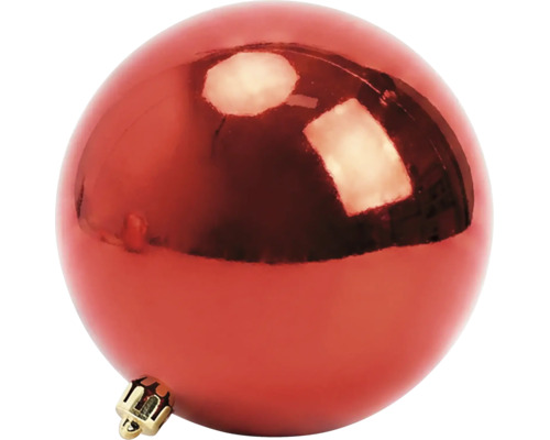 Rote, glänzende Christbaumkugel für die Weihnachtsdekoration.