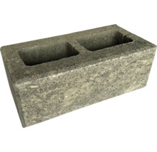 Schalungsstein aus Beton mit zwei Kammern für den Mauerwerksbau.
