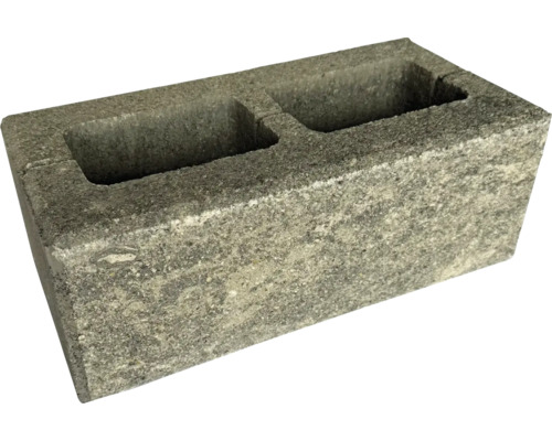 Schalungsstein aus Beton mit zwei Kammern für den Mauerwerksbau.