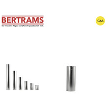 Bertrams Logo, metallene Abgasrohre für Gas in verschiedenen Längen.