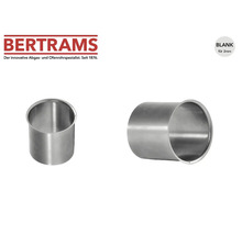 Bertrams Logo. Metallmuffe für Ofenrohre, blank, für zwei Millimeter Wandstärke.