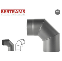 Bertrams Logo, Rauchrohrbogen 90 Grad, Gussgrau.