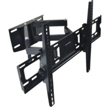 Fernseh-Wandhalterung, schwenkbar und neigbar, mit Gelenkarm, aus Metall.