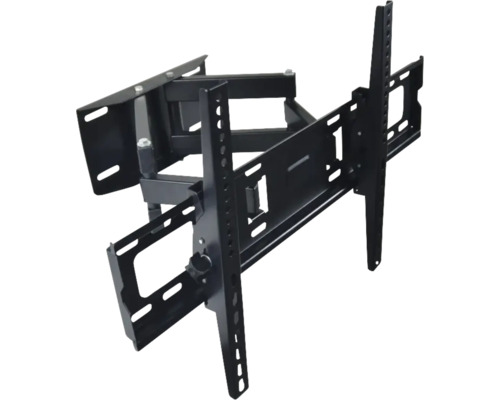 Fernseh-Wandhalterung, schwenkbar und neigbar, mit Gelenkarm, aus Metall.