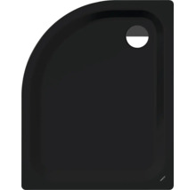 Schwarze Viertelkreis-Duschwanne von Kaldewei.