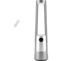 Silberner BE COOL rotorloser Turmventilator mit Fernbedienung und digitalem Display.
