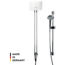 Clage Durchlauferhitzer Set mit Duschgarnitur, Brausestange und Einhebelmischer. Hergestellt in Deutschland.