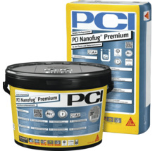 PCI Nanofug Premium Flexfugenmörtel für Fliesen und Naturwerksteine im 15 Kilogramm Sack und im Eimer.