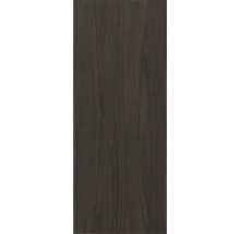 Holzdekor Eiche dunkel mit vertikaler Maserung.