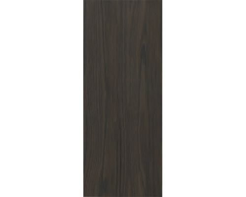 Holzdekor Eiche dunkel mit vertikaler Maserung.