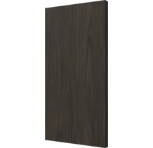 Rechteckige Holzplatte mit dunkler Holzmaserung.