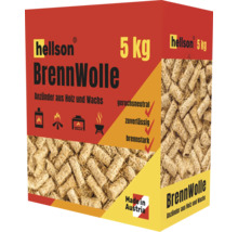 hellson BrennWolle Anzünder aus Holz und Wachs, 5 Kilogramm Packung, geruchsneutral, hergestellt in Österreich.